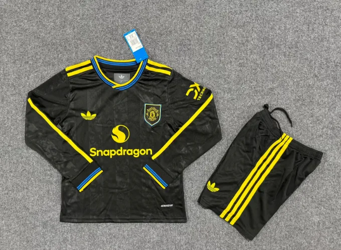 2025/2026 Langarm Manchester United Drittauswärts Fußballtrikot  Kindergröße — main view