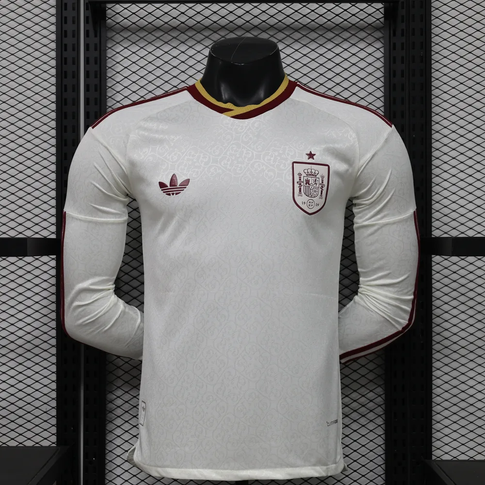 2026 Version Joueur Maillot Extérieur Manches Longues Équipe Nationale Espagne AAA qualité fan — main view