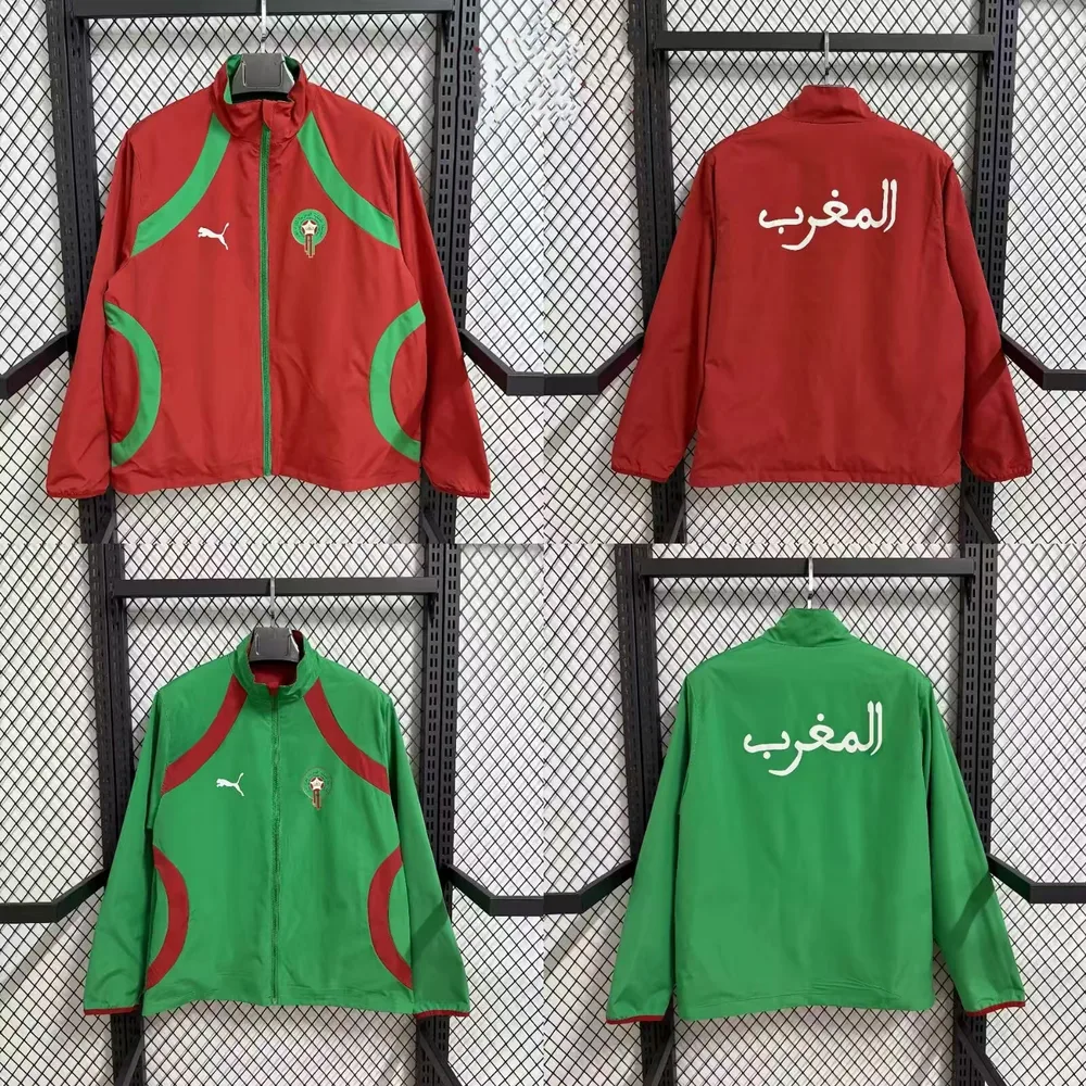 Camisa Corta-Vento Dupla Face Marrocos Vermelha Verde 2026   — main view