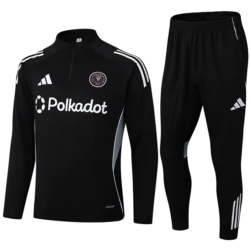 2025/2026 Inter Miami Half-Pull Training Suit Black Football Shirt  Set — main view