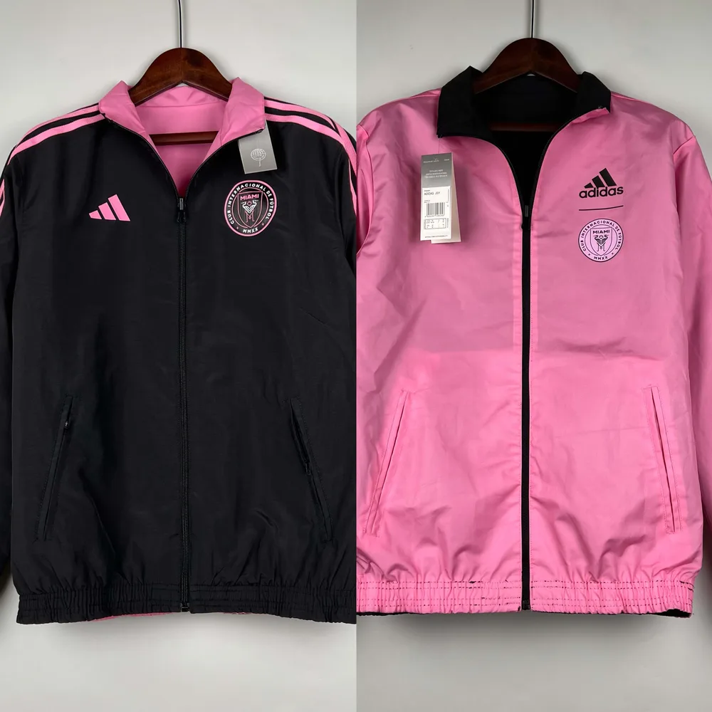 2023/2024 Inter Miami Reversible Windbreaker (schwarz-rosa) Fußballtrikot AAA fan-gradät — main view