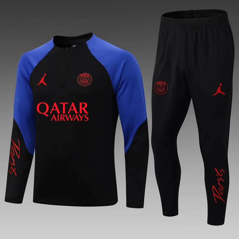 Conjunto de Treino Meia-Puxa do PSG Paris Saint-Germain 2022/2023 Manga Preto-Azul — main view