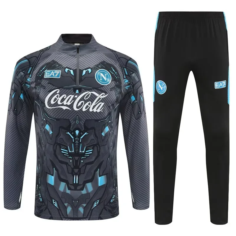 2025/2026 Napoli Half-Pull Training Suit Gray Football Jersey   — main view