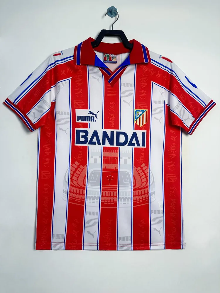 1996-1997 Retro Atletico Madrid Home Soccer Jersey  — main view