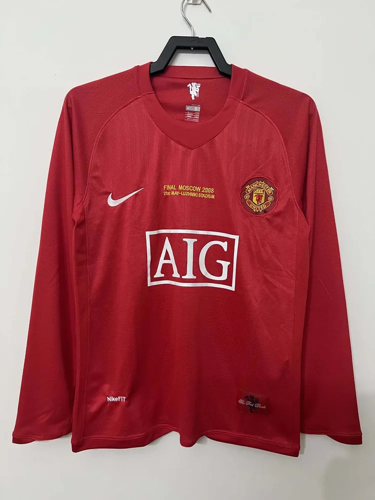 2007-2008 Retro Langarm Manchester United Heim-Trikot  — main view