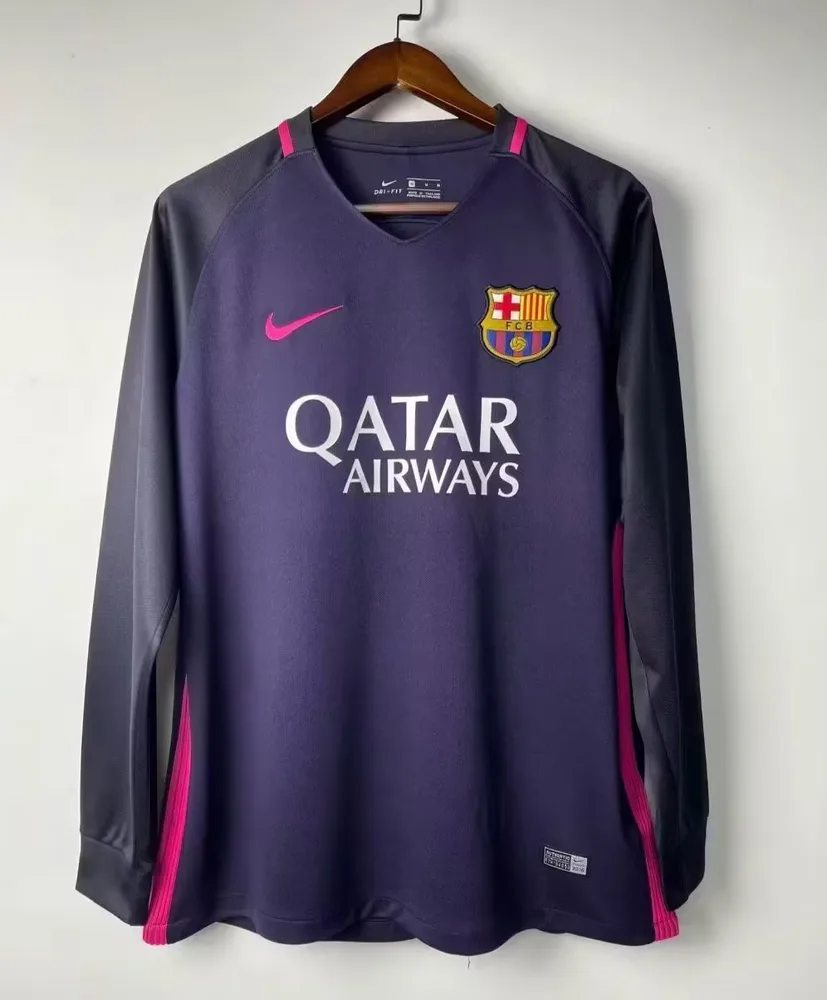 قميص برشلونة الخارجي الرجعي طويل الأكمام 2016/2017 جودة تايلاندية — main view