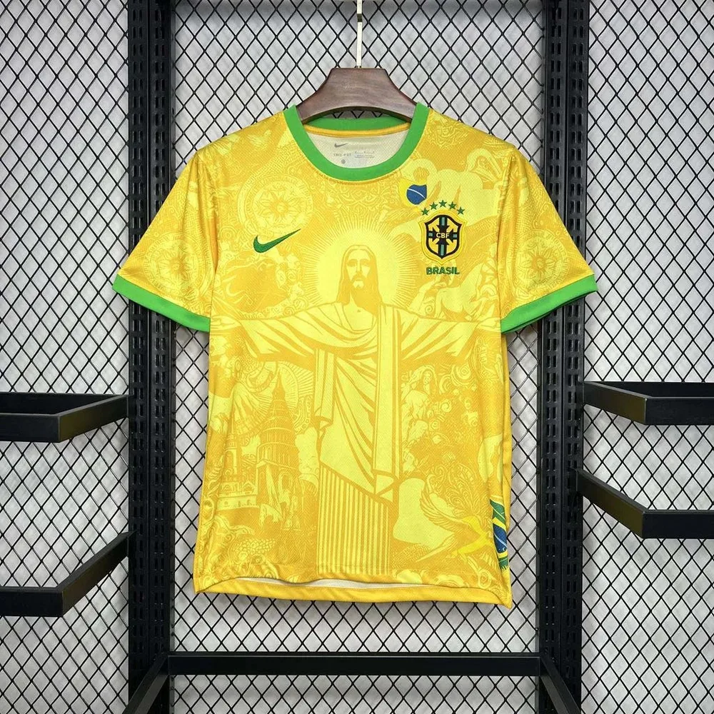 2024 Brasilien Special Edition Jesus Gelb Fußballtrikot AAA Fan-Qualität — main view