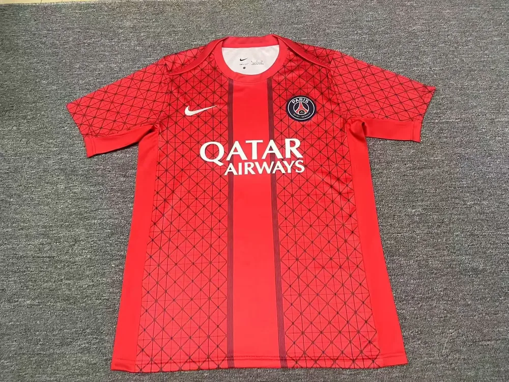 2025/2026 Psg Paris Saint-Germain Roupa de Treino Vermelha Camisa de Futebol  — main view
