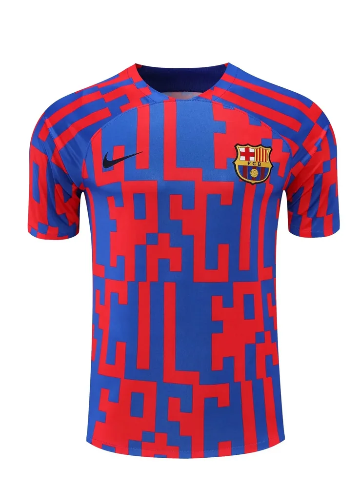 2022/2023 Barcelona Jersey Roupa de Treino Vermelho E Azul Textura — main view
