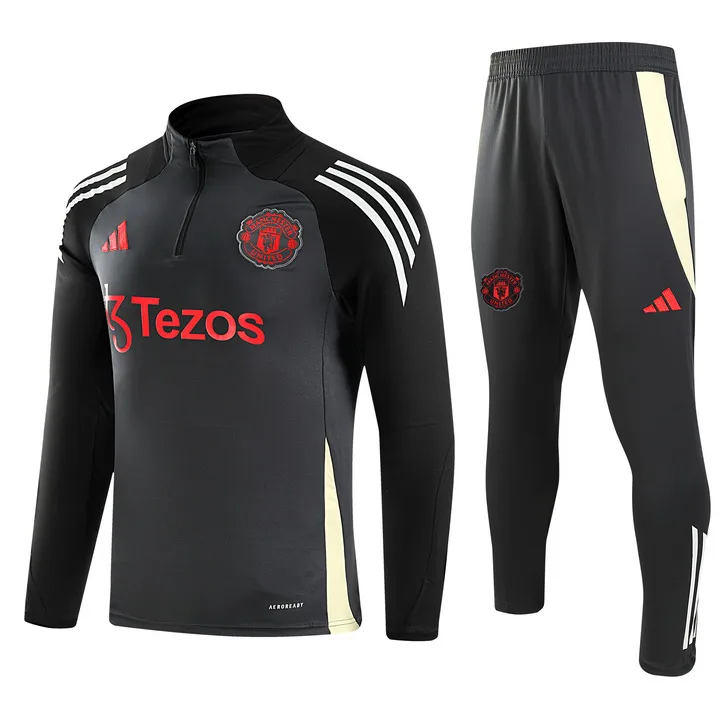 Chándal de Entrenamiento de Media Cremallera 2024/2025 del Manchester United en Gris Oscuro  — main view