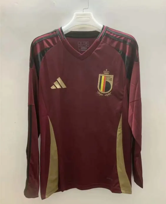 Maillot de football Équipe nationale Belgique Domicile 2024 Manches Longues AAA qualité fan — main view