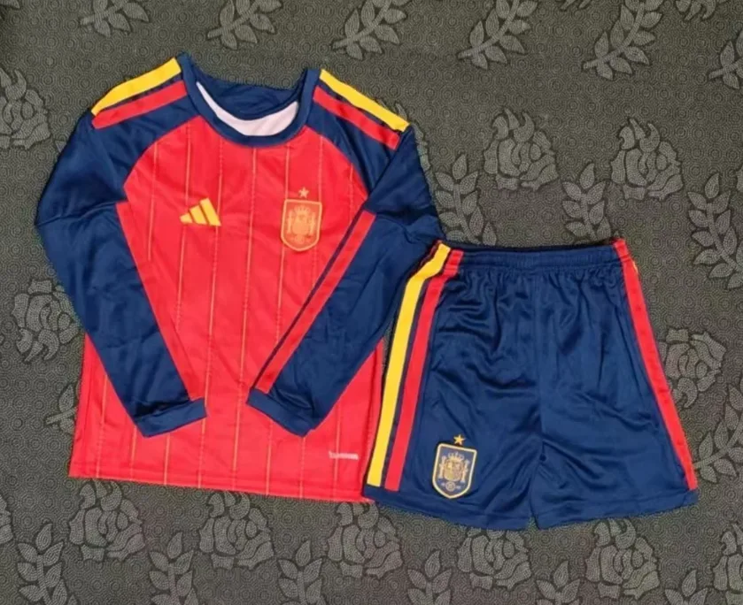 Camisa de Futebol Casa Espanha Manga Longa 2026  Tamanho Infantil — main view