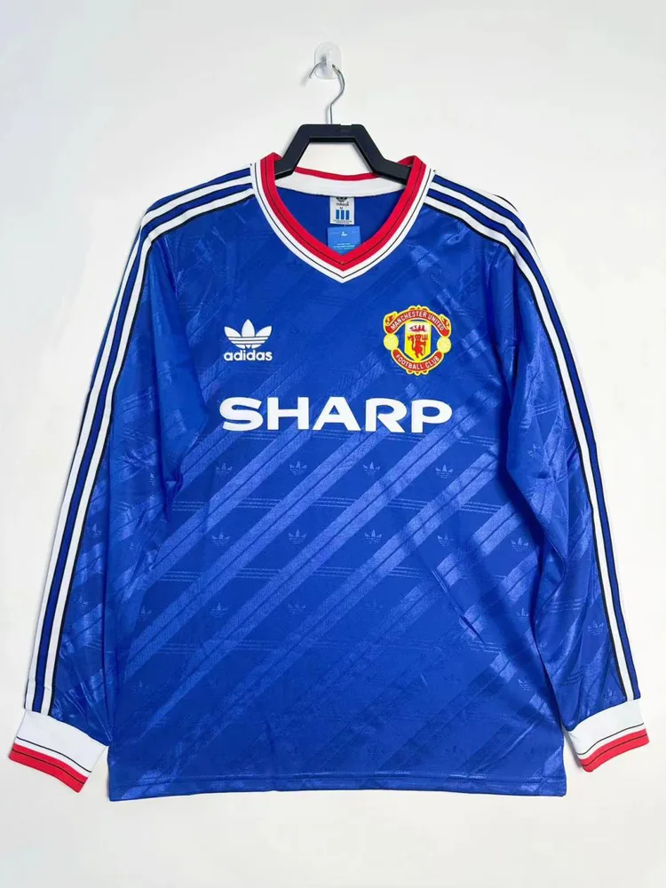 1986/1988 Retro Manga Larga Manchester United Tercera Equipación Visitante Camiseta de Fútbol  — main view