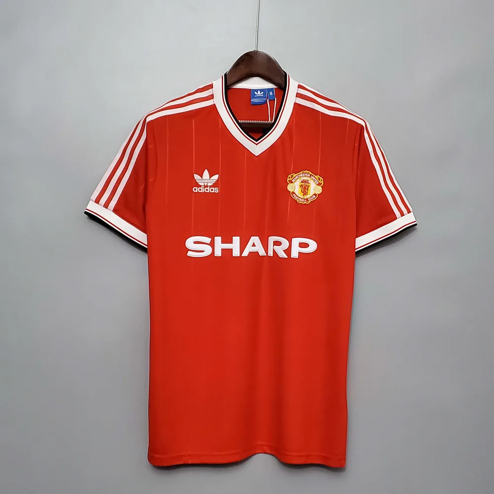 Maillot de football domicile rétro Manchester United 1983/1984 lande — main view