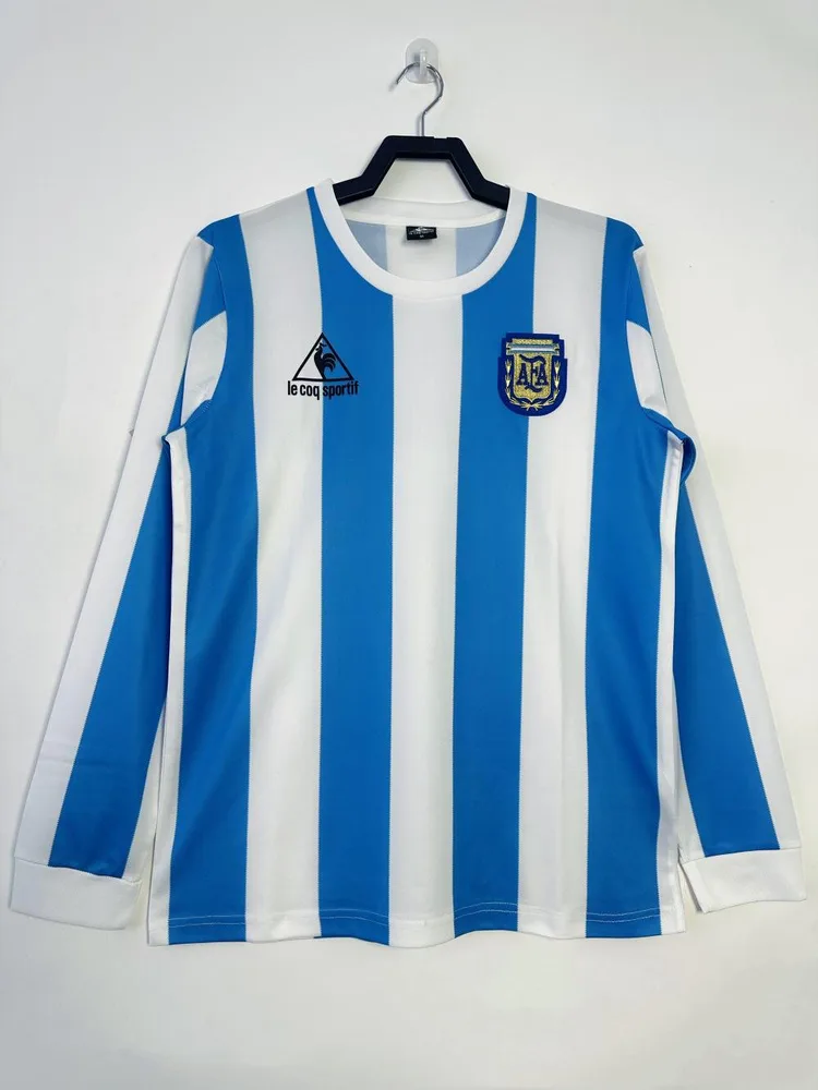 Camisa Casa Seleção Argentina Retrô Manga Longa 1986  — main view