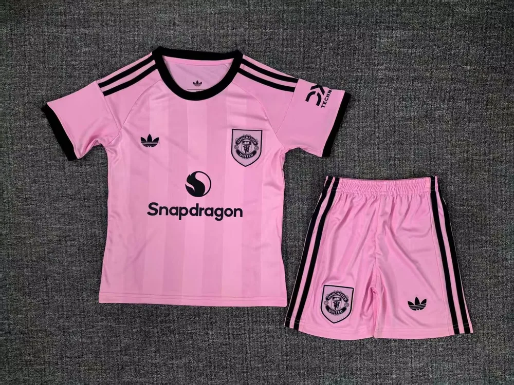 2025/2026 Manchester United Portero Rosa Camiseta Fútbol  Talla Infantil — main view