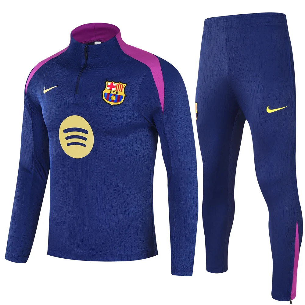 2025/2026 Barcelona Half-Pull Training Suit Royal Blue Jersey  Set 02 — main view