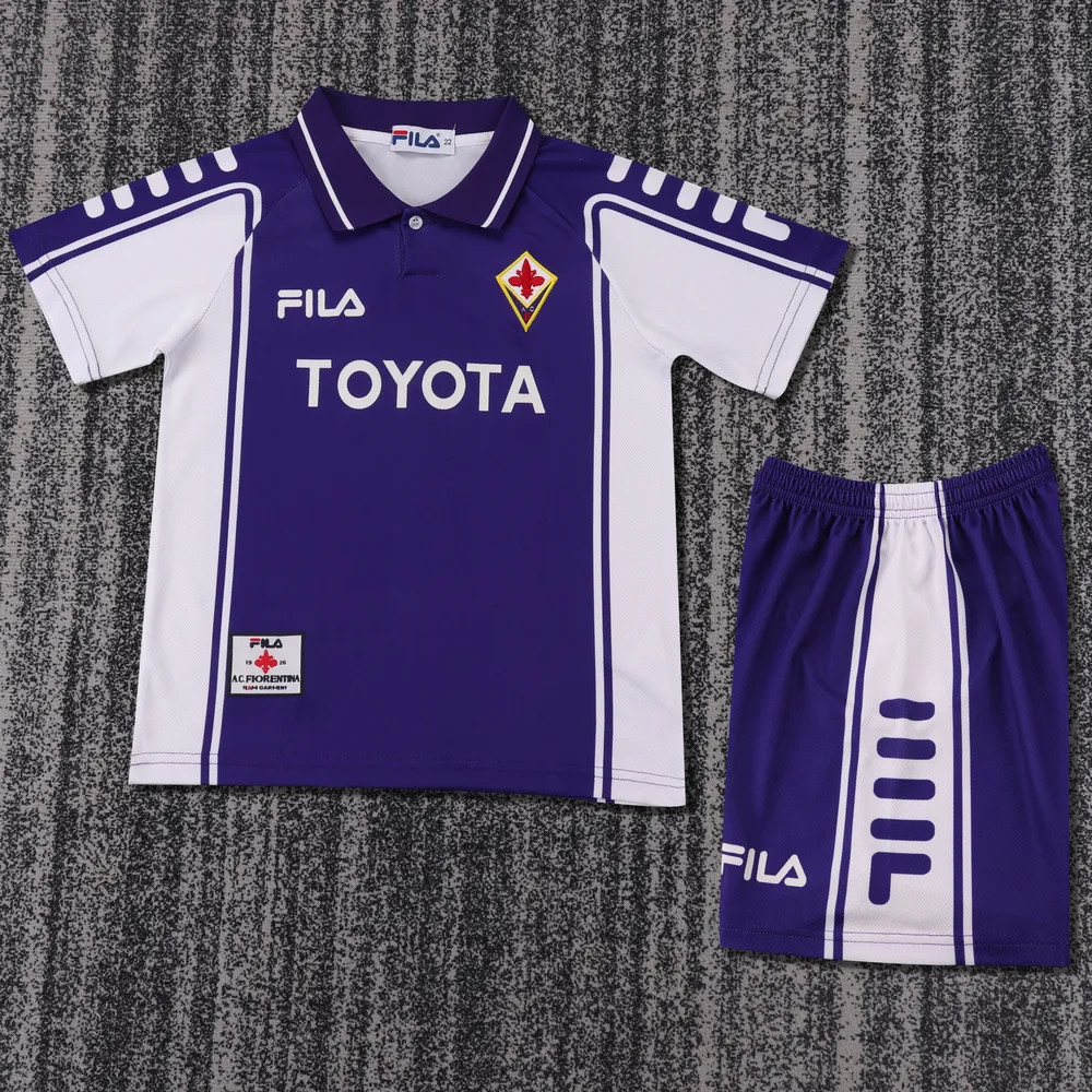 1999-2000 Retro Fiorentina Heim Fußballtrikot AAA fan-gradät Kindergröße — main view