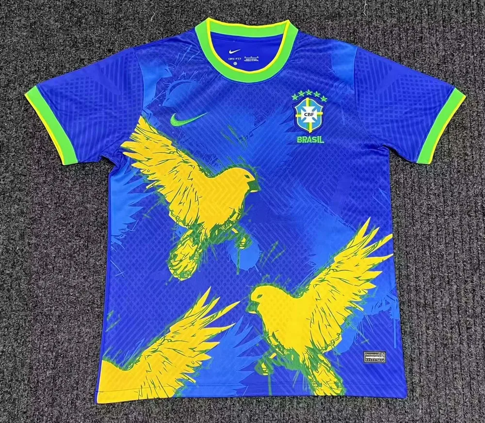 Camisa de Futebol Azul Edição Especial Brasil AAA qualidade fã 2025 — main view