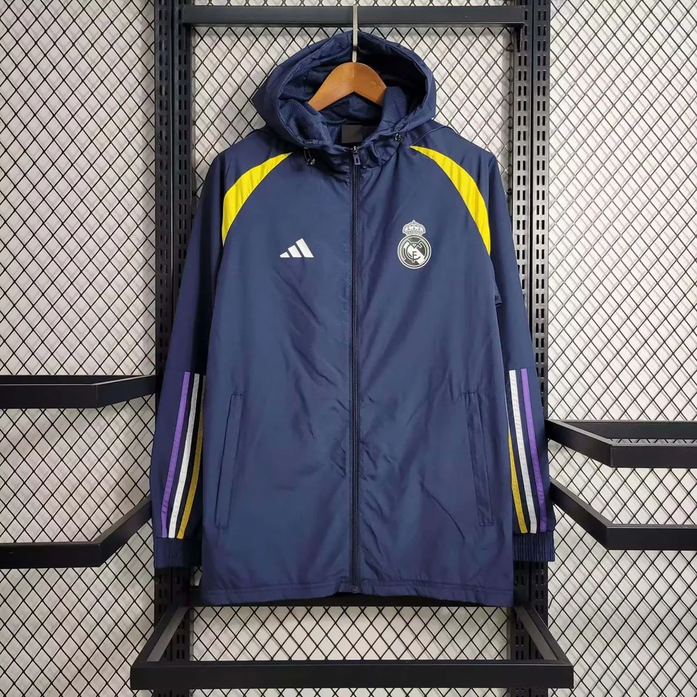 2023 Real Madrid Windbreaker Navy blue Soccer Jersey  — main view