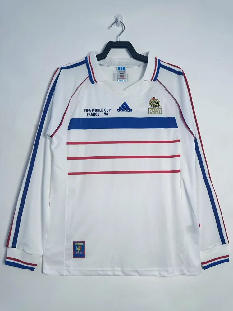 1998 Retro Langarm Frankreich Auswärtstrikot  — main view