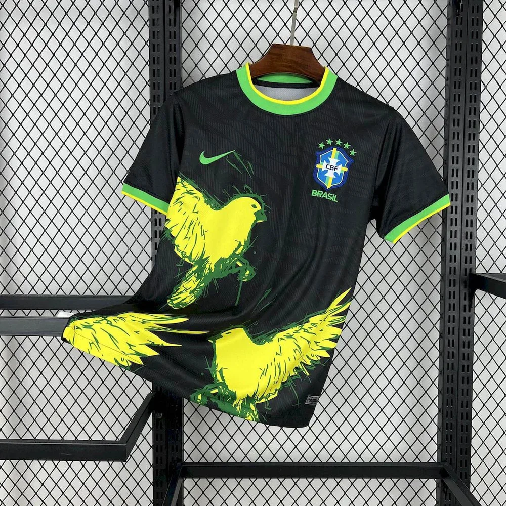 2025 Brasilien Sonderedition Schwarz Fußballtrikot AAA Fan-Qualität — main view