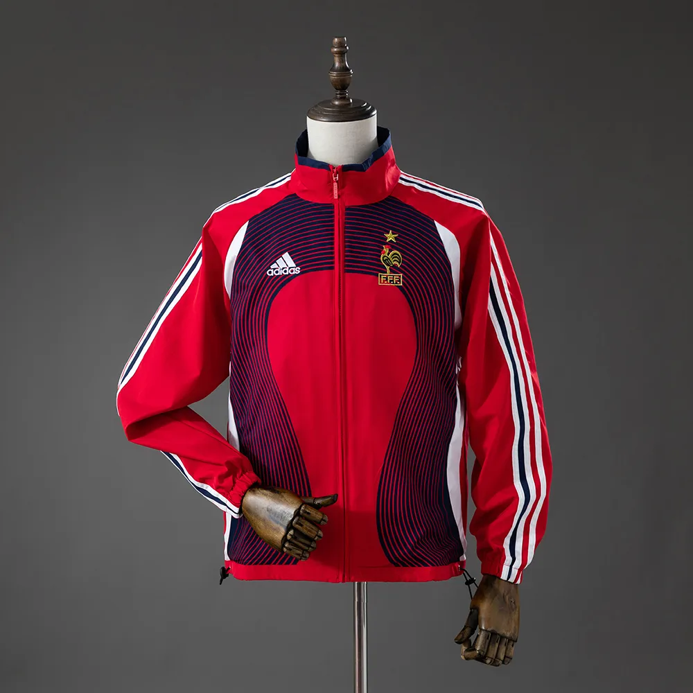 2006 Retro Frankreich Trainings-Windbreaker -Rot — main view