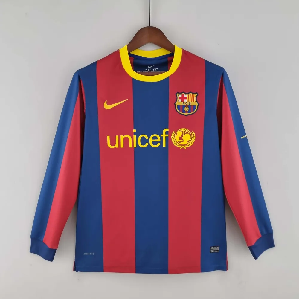 2010/2011 Retro Long Sleeve Barcelona Home Football Shirt  — main view