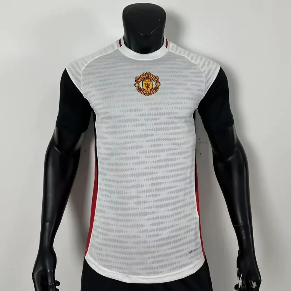 2025/2026 Versión Jugador Manchester United Ropa de Entrenamiento Blanca y Negra Camiseta  — main view
