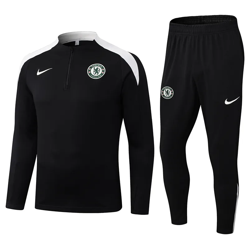 2025/2026 Chelsea Half-Pull Training Suit Black Football Shirt  Set — main view
