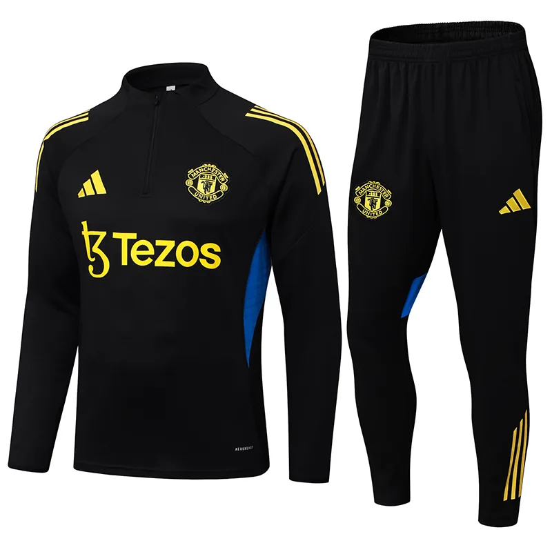 2025/2026 Manchester United Half-Pull Training Suit Black Football Shirt  Set — main view