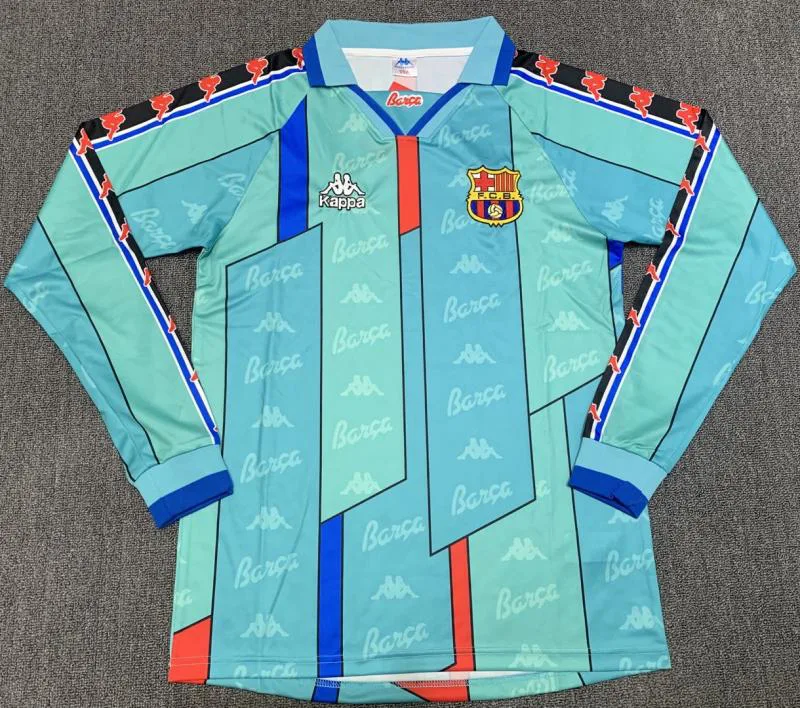 1996/1997 Maillot de Football Extérieur Rétro Barcelona Manches Longues  — main view