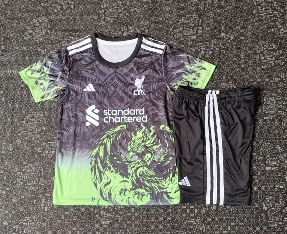 2025/2026 Camisa Edição Especial Liverpool Cinza e Verde  Tamanho Infantil — main view