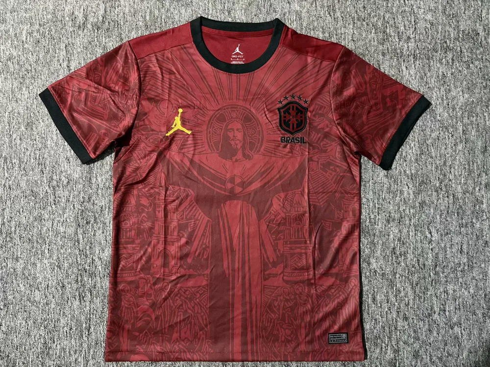 2025/2026 Brazil Jesus Wine Red Football Shirt  — main view