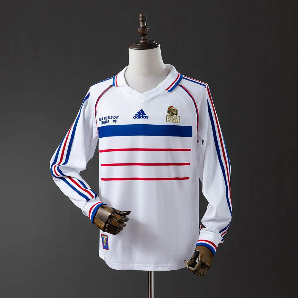 1998 Retro Long Sleeve France Away Football Shirt  — main view