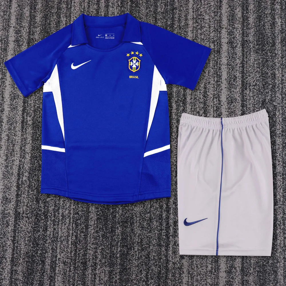 2002 Retro Brasil Visitante Camiseta de Fútbol   Talla Infantil — main view