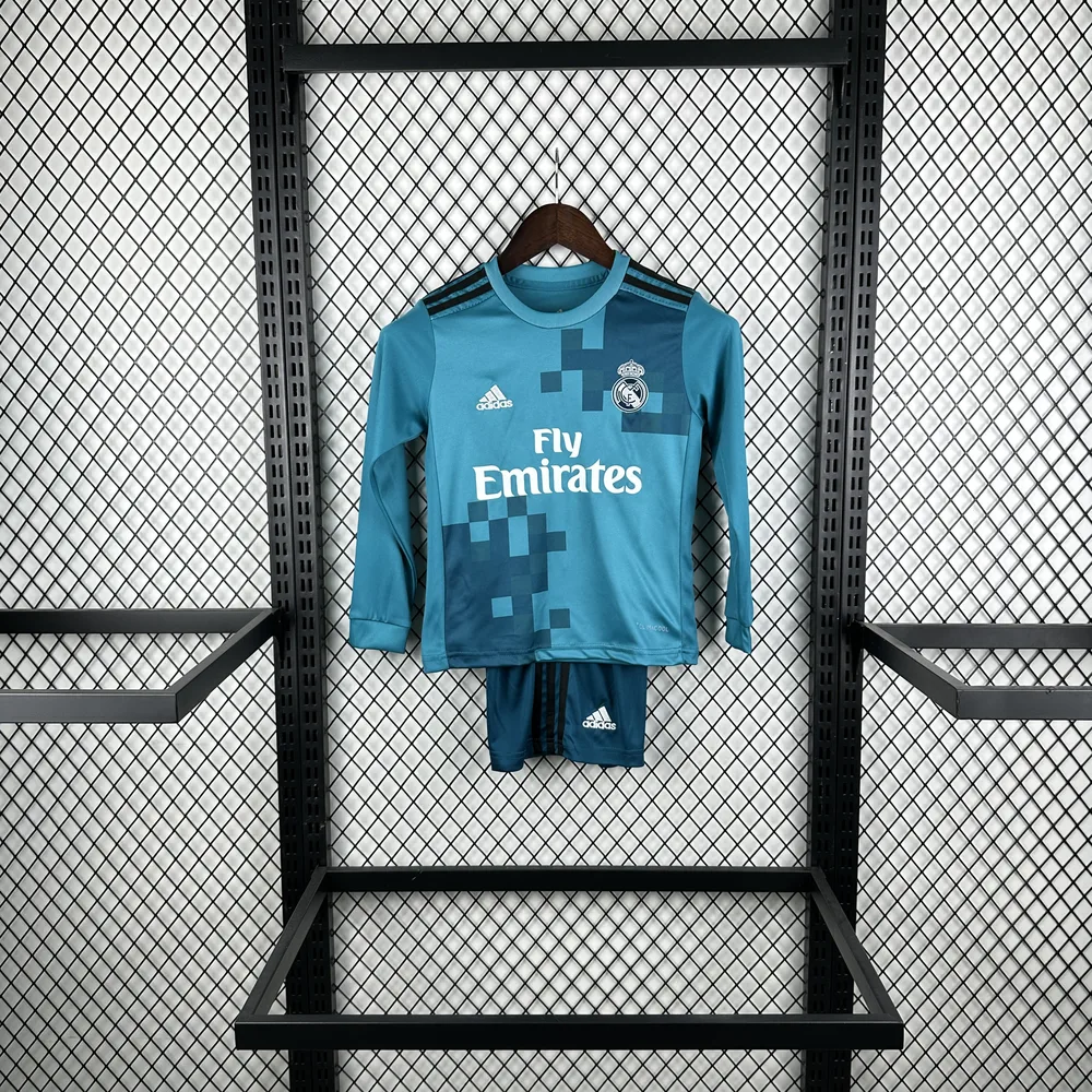 2017/2018 Retro Long Sleeve Real Madrid Third Away Football Shirt  Kids Size — main view