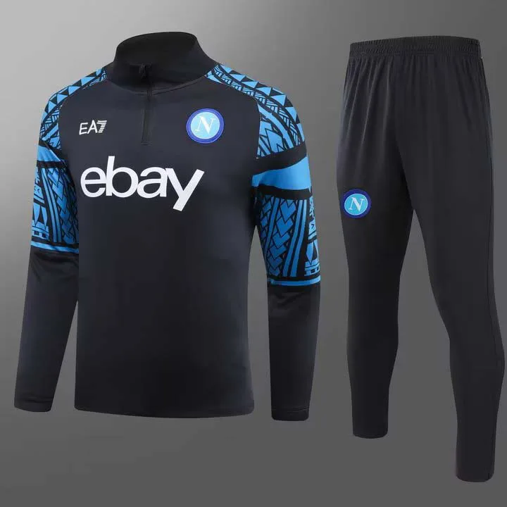 2023-2024 Napoli Half-Pull Training Suit Dark blue Football Shirt  Set — main view