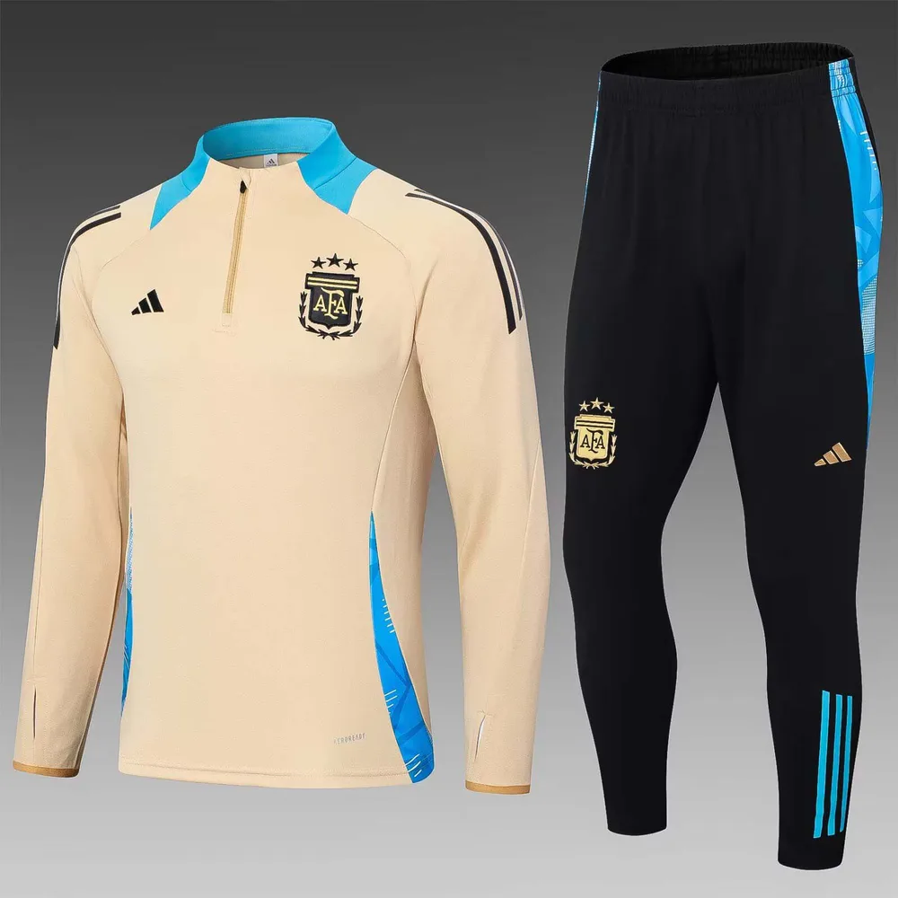 2024 Conjunto de Entrenamiento Semisubido Argentina Caqui Camiseta de Fútbol AAA calidad fan — main view