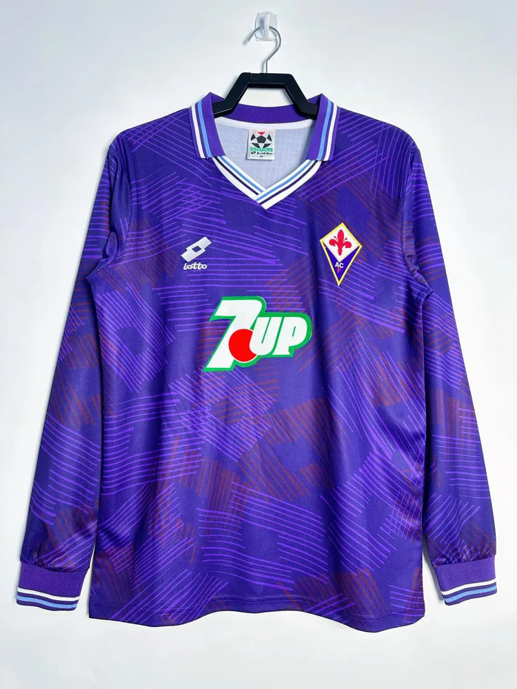 1992/1993 Retro Long Sleeve Fiorentina Home Soccer Jersey  — main view