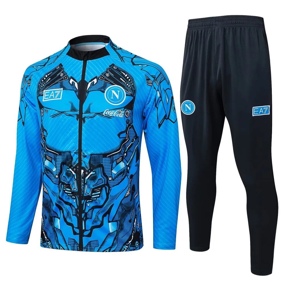 2025/2026 Napoli Vollreißverschluss Trainingsanzug Blau Set   — main view