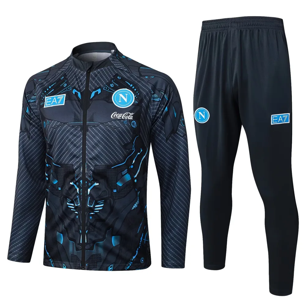 2025/2026 Napoli Chándal de entrenamiento con cremallera completa gris oscuro estampado Set   — main view