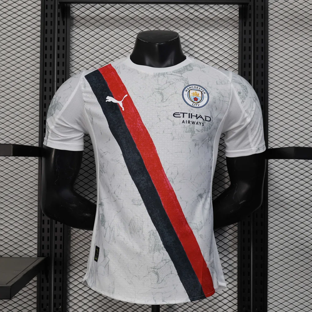 2025/2026 Spieler Version Manchester City KidSuper Gemeinschaftsausgabe Weißes Fußballtrikot  — main view