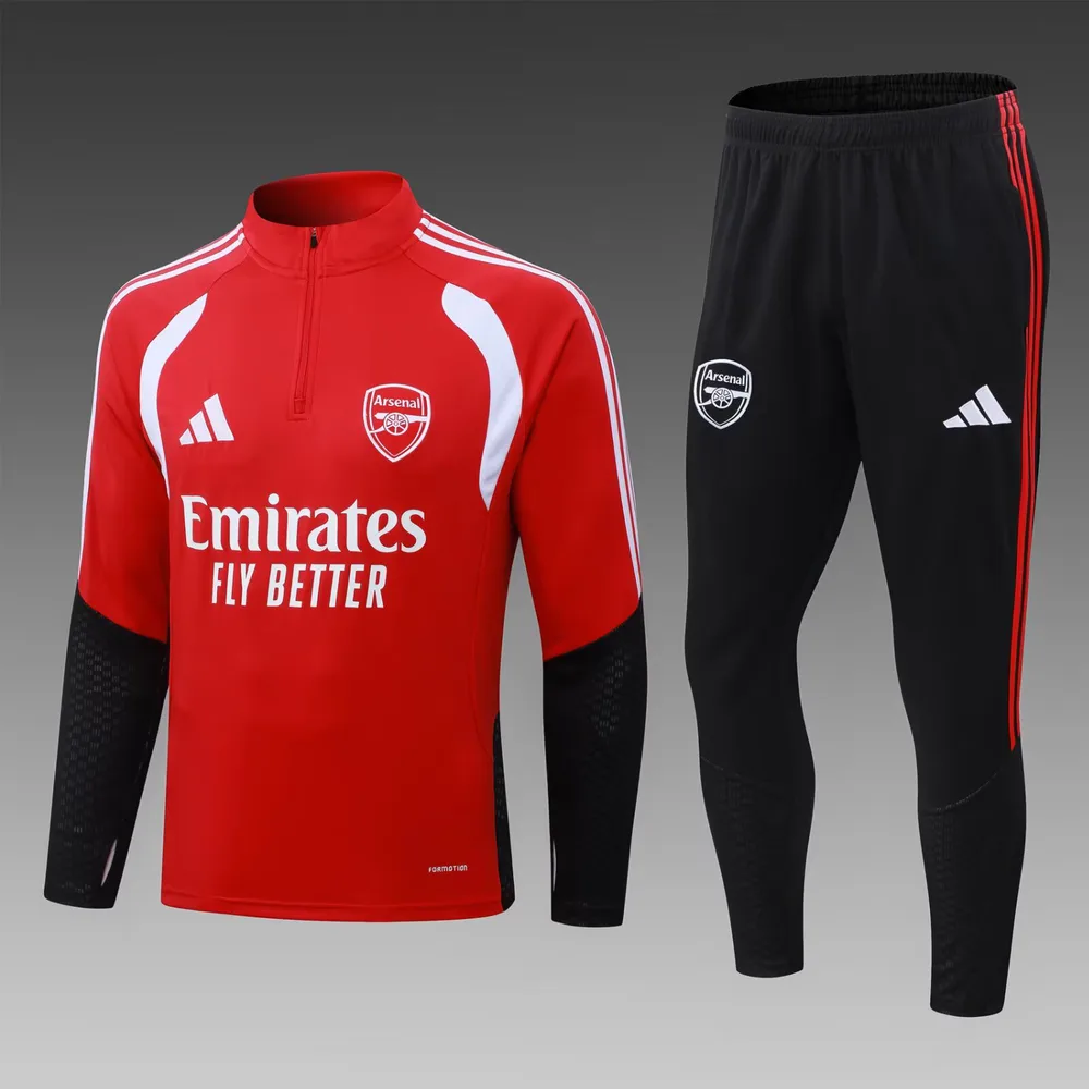 2026/2027 Arsenal Half-Pull Training Suit Red Football Jersey  — main view
