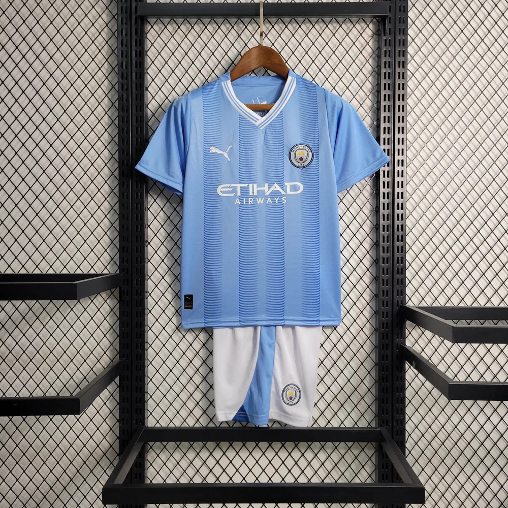 Camiseta de Fútbol Local 2023/2024 Manchester City Talla Infantil Calidad Thai — main view
