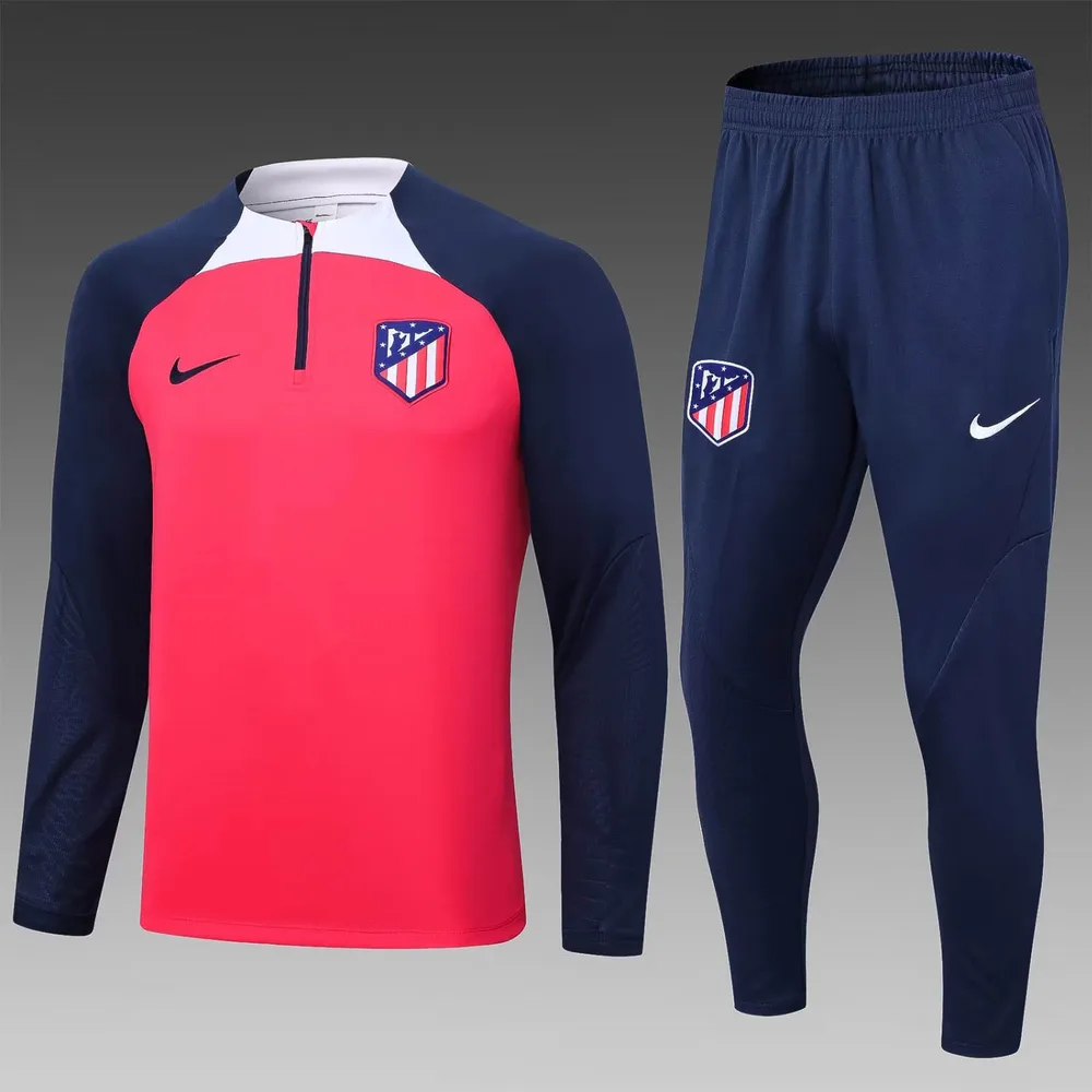 2023/2024 Atletico Madrid Half-Pull Training Suit Red   Set — main view