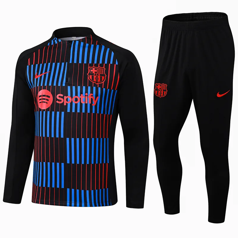 2024/2025 Barcelona Media Cremallera Chándal Rojo Azul Camiseta Set — main view