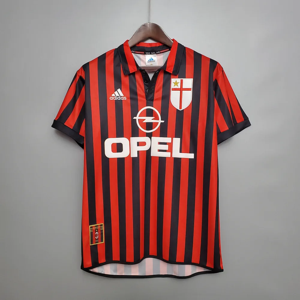 Maillot de football domicile rétro 1999/2000 AC Milan landaise — main view