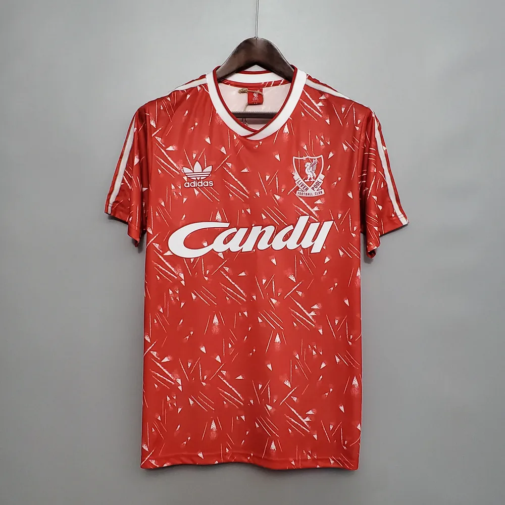 Retro 1989/1991 Liverpool Camisa de Futebol Principal   — main view