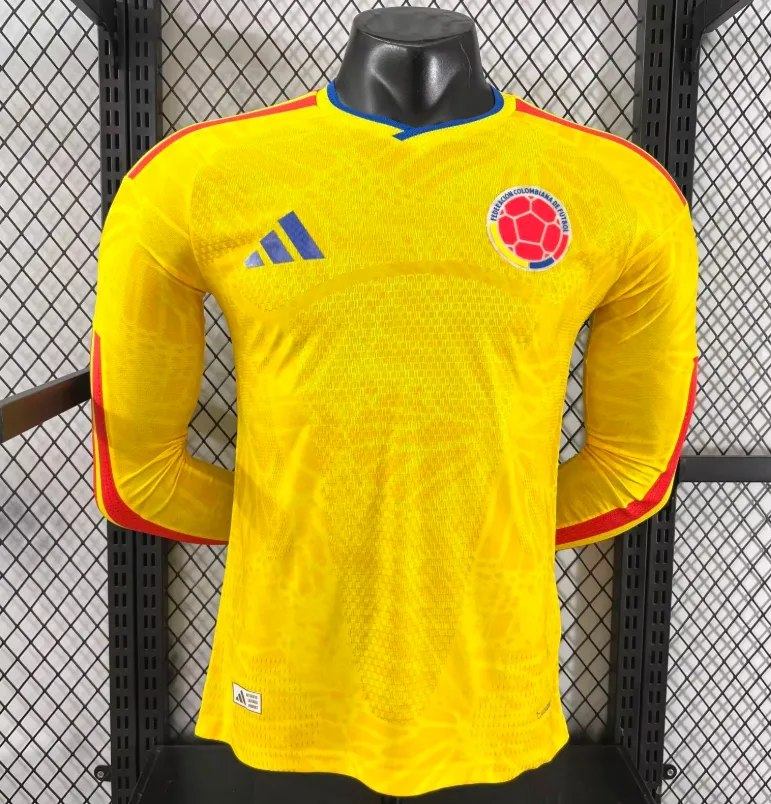 2026 Langarm Spielerversion Kolumbien Nationalmannschaft Heim-Fußballtrikot   — main view